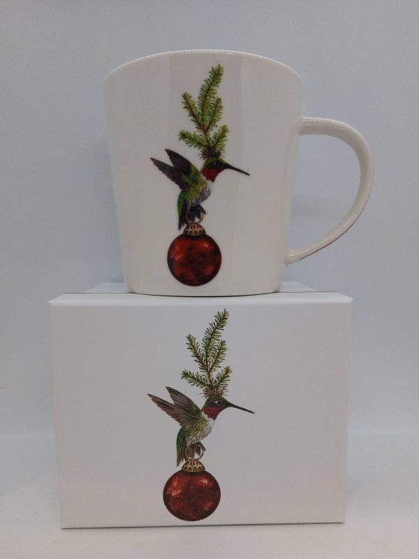 tasse porcelaine colibri de Noël