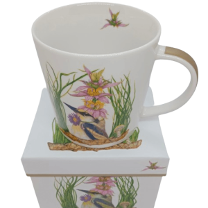 mug La mésange bleue au chapeau fleuri rose