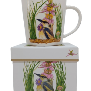 mug La mésange bleue au chapeau fleuri rose