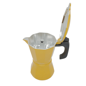 cafetière italienne jaune petra oroley 6 tasses tous feux