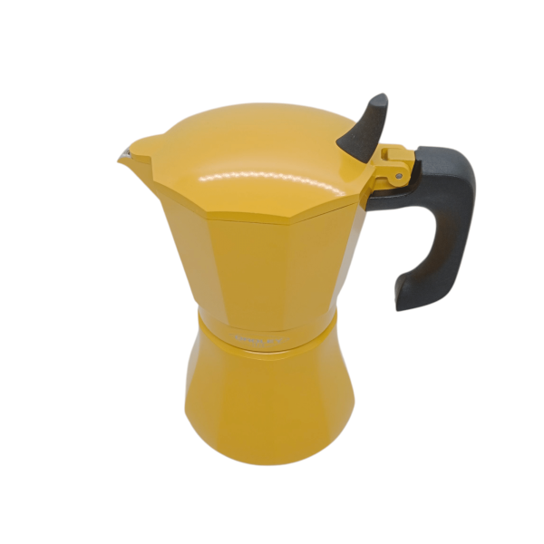 cafetière italienne jaune petra oroley 6 tasses tous feux