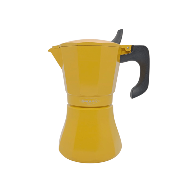 cafetière italienne jaune petra oroley 6 tasses tous feux