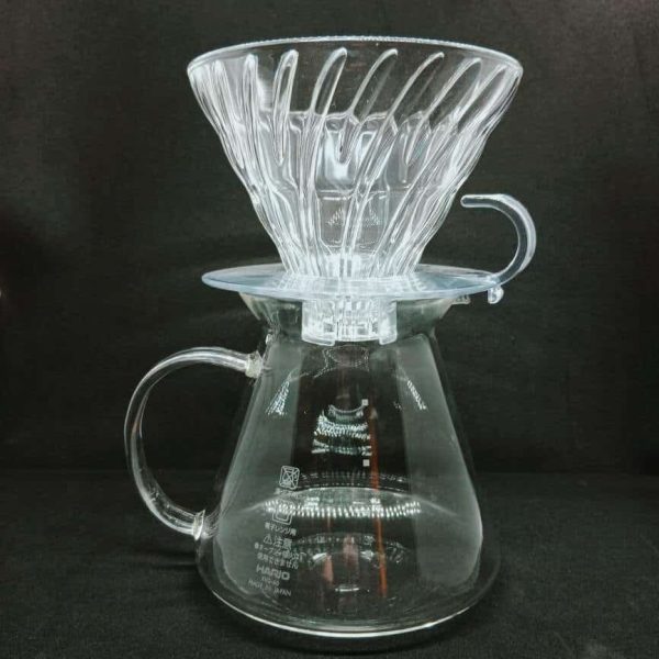 kit hario v60 slow coffee carafe en verre filtres et dripper